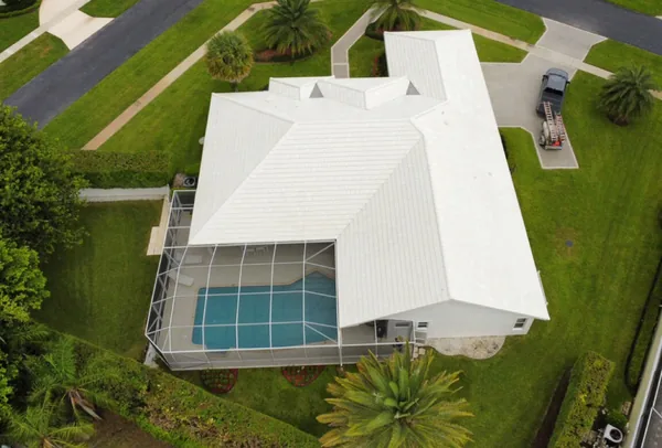 The same roof after: bright white